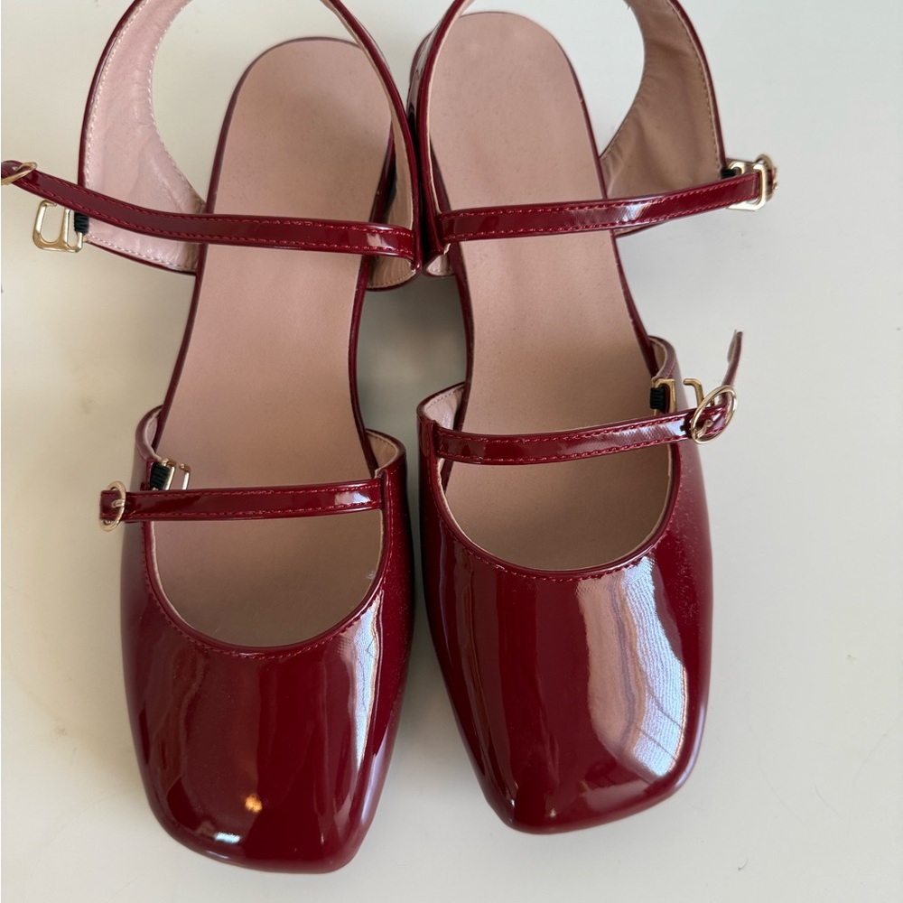 Elegant Red Mary Jane Women's Shoes